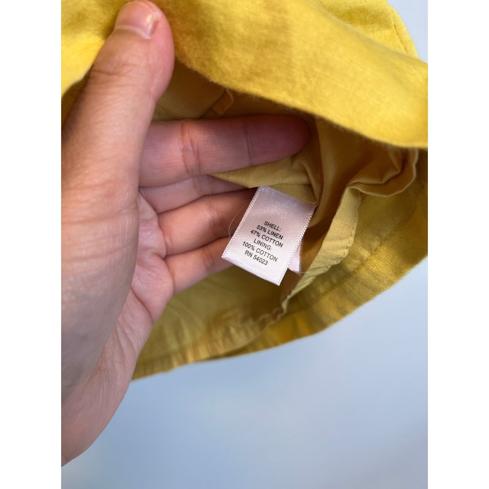 Banana Republic Yellow Linen Cotton Pleated A-Line Mini Skirt Size 6 - Picture 8 of 10